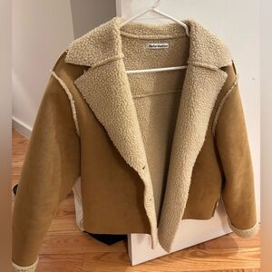 Reformation Women's Brown Teddy Jacket